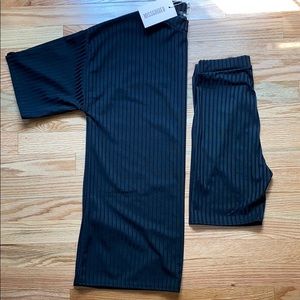 Bike shorts and oversized T coord set